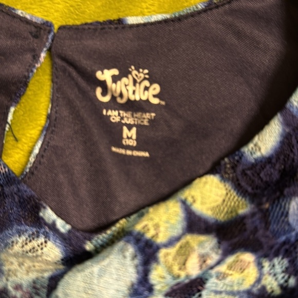 NWT Girls Justice Printed Lace Hanky Dress Sz M - Picture 4 of 5